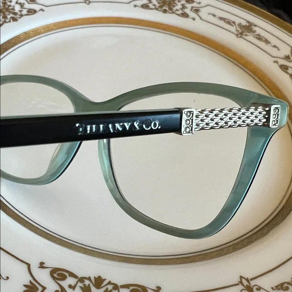 TIFFANY & CO BLACK ON TIFFANY BLUE STRIPED Prescription Glasses Frames 8193 - Picture 14 of 16